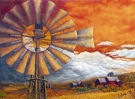Standing Tall in the Autumn Sky by Sher Sester art print