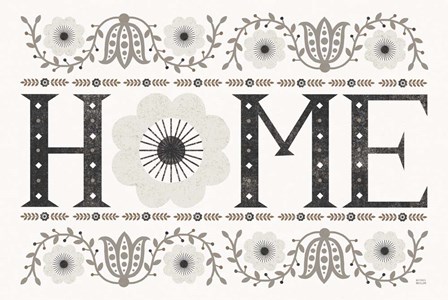 Folk Lodge Home v2 Neutral by Michael Mullan art print