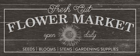 Flower Market I Dark Wood by Wild Apple Portfolio art print
