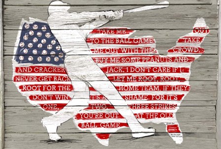 USA Flag and Batter by Art Licensing Studio art print
