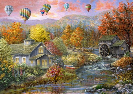 Autumn Creek Mill by Nicky Boehme art print