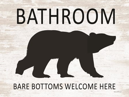 Bare Bottoms Welcome Here by Lettered &amp; Lined art print