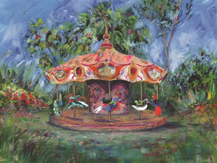 Birdie Go Round by Kamdon Kreations art print