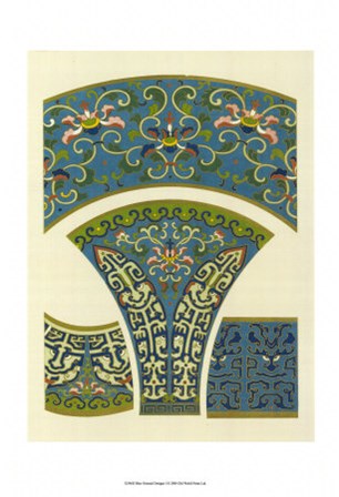 Blue Oriental Designs I by Vision Studio art print