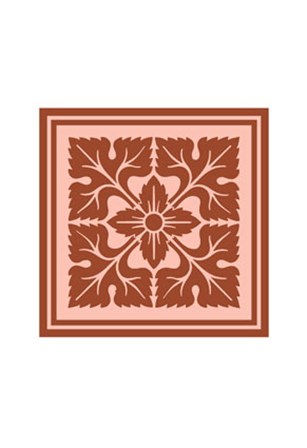 Tonal Woodblock in Coral IV by Vision Studio art print