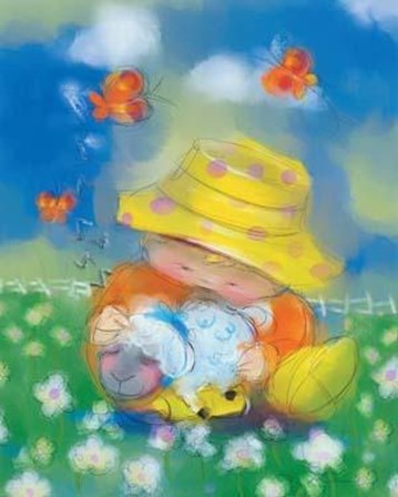 Me With Lamb by Anthony Morrow art print