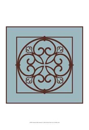 Chocolate And Blue Ironwork I by Chariklia Zarris art print