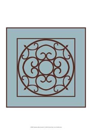 Chocolate And Blue Ironwork II by Chariklia Zarris art print