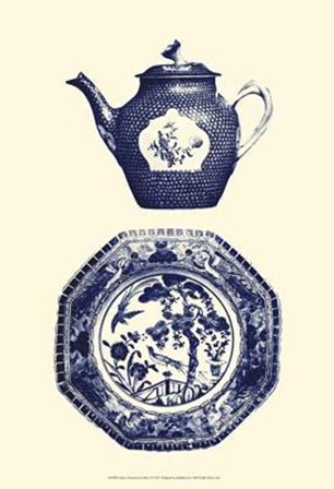 Manor Porcelain In Blue I by Ridgefield art print