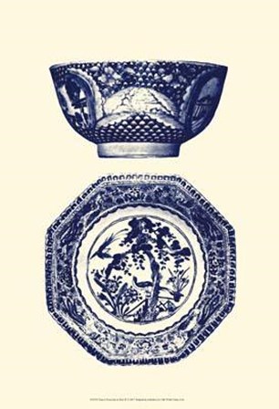 Manor Porcelain In Blue II by Ridgefield art print