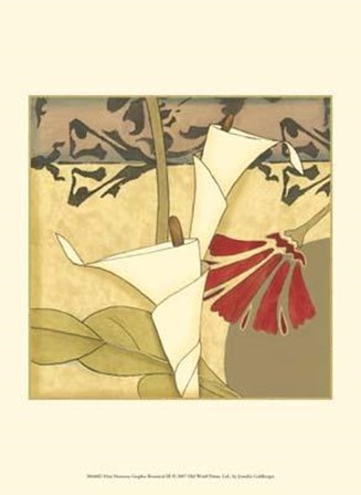 Mini Nouveau Graphic Botanical III by Jennifer Goldberger art print