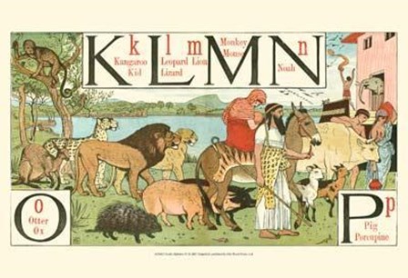 Noah&#39;s Alphabet IV by Walter Crane art print