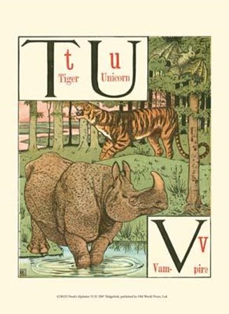Noah&#39;s Alphabet VI by Walter Crane art print