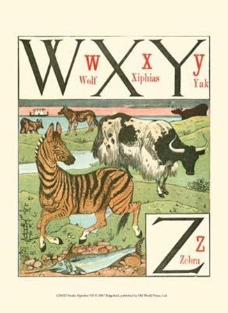Noah&#39;s Alphabet VII by Walter Crane art print