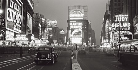 Times Square at Night, NYC 1938 art print