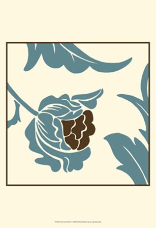 Teal Floral Motif I by Chariklia Zarris art print