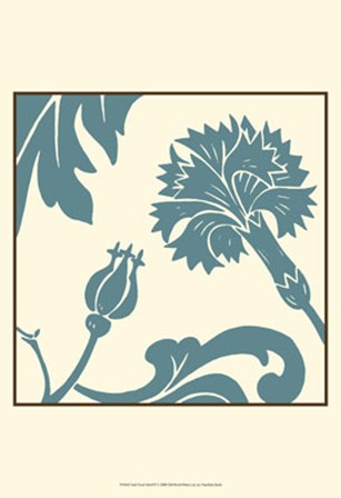 Teal Floral Motif II by Chariklia Zarris art print