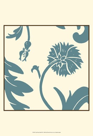 Teal Floral Motif III by Chariklia Zarris art print