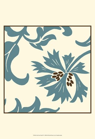 Teal Floral Motif IV by Chariklia Zarris art print
