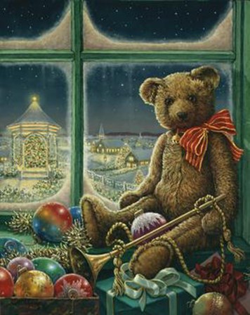 Bentley Celebrates Christmas by Janet Kruskamp art print