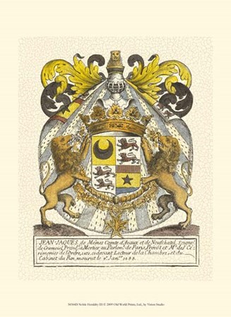 Noble Heraldry III by Vision Studio art print