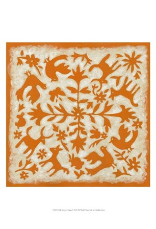 Folk Story in Orange by Chariklia Zarris art print