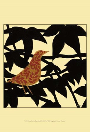Ornate Bird on Black Branch by Norman Wyatt Jr. art print