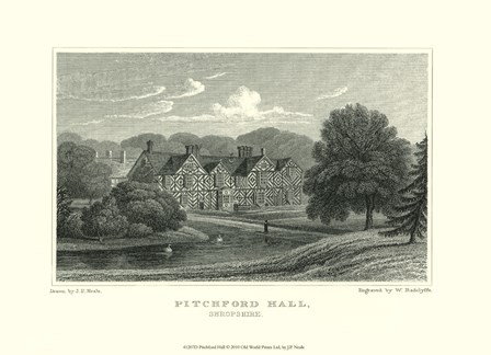 Pitchford Hall by J. p. Neale art print