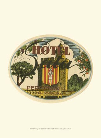 Vintage Travel Label II by Vision Studio art print