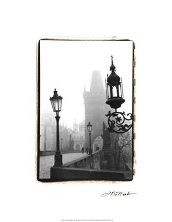 Charles Bridge in Morning Fog I by Laura Denardo art print