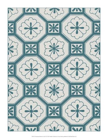 Ornamental Pattern in Teal VI by Vision Studio art print
