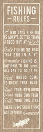 Fishing Rules by The Vintage Collection art print