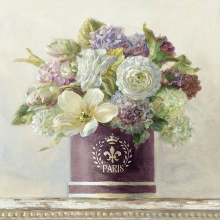 Tulips in Aubergine Hatbox by Danhui Nai art print
