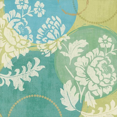 Floral Decal Turquoise II by Veronique Charron art print