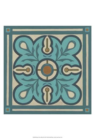 Piazza Tile in Blue III by June Erica Vess art print