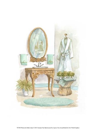 Watercolor Bath in Spa I by Jerianne Van Dijk art print