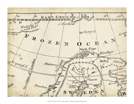Map of Europe Grid II by T Jeffreys art print