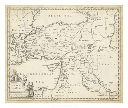 Map of Turkey in Asia by T Jeffreys art print