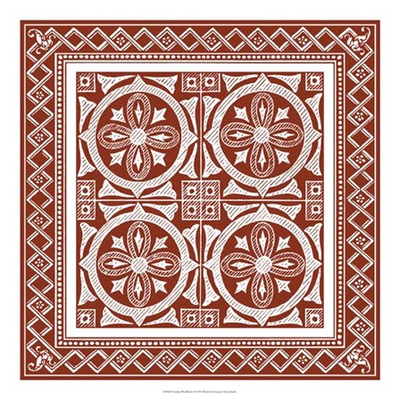 Cinnabar Woodblock I by Vision Studio art print