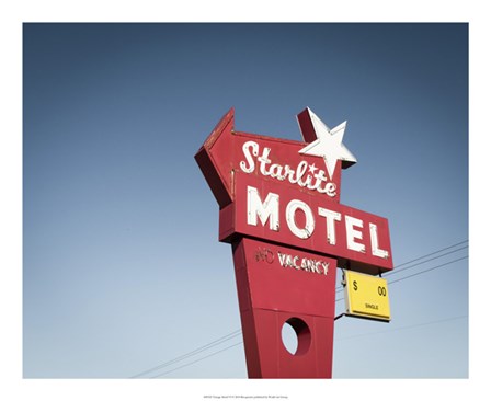 Vintage Motel VI by Recapturist art print