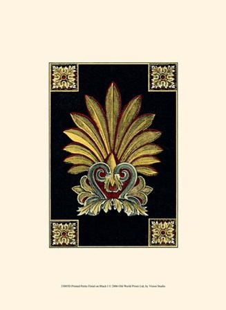 Petite Finial on Black I by Vision Studio art print