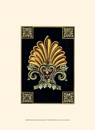 Petite Finial on Black II by Vision Studio art print