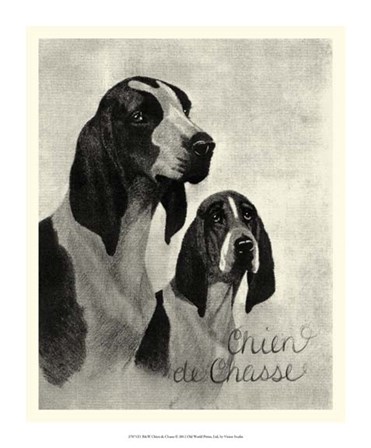 B&amp;W Chien de Chasse by Vision Studio art print
