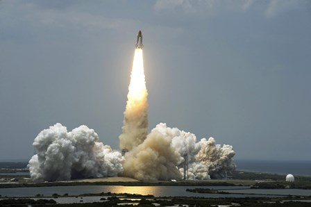 Space Shuttle Atlantis Lifts off into the Sky by Stocktrek Images art print