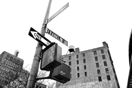 West Broadway and Franklin Street (b/w) by Erin Clark art print