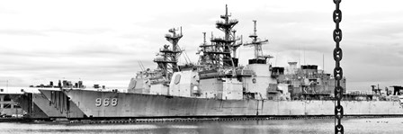 Ship and Chain (b/w) by Erin Clark art print