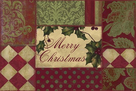 Merry Christmas Patchwork I by Color Bakery art print