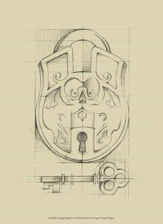 Vintage Padlock I by Ethan Harper art print