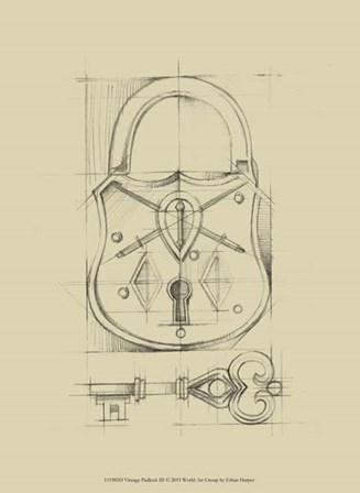 Vintage Padlock III by Ethan Harper art print