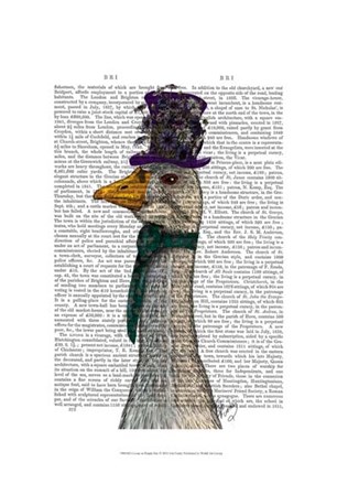 Goose in Purple Hat by Fab Funky art print